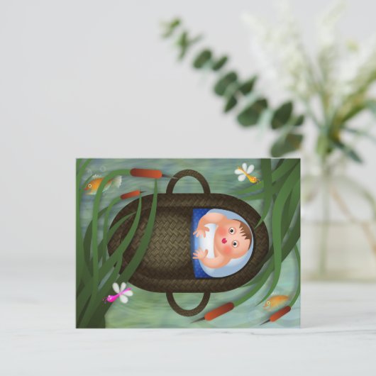 Baby Moses Passover Cartoon Briefkaart (Staand voorkant)