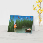 Baby Moses Passover Cartoon Kaart (Gele Bloem)