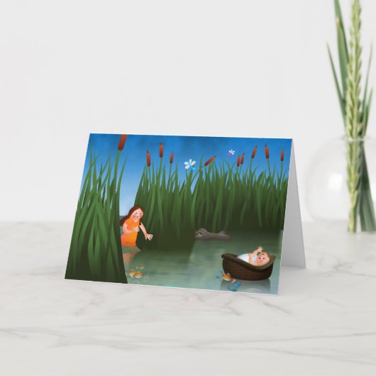 Baby Moses Passover Cartoon Kaart (Voorkant)