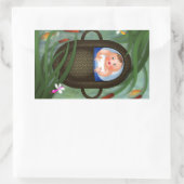 Baby Moses Passover Cartoon Rechthoekige Sticker (Tas)