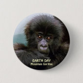 Baby Mountain Gorilla EARTH DAY Button (Voorkant)