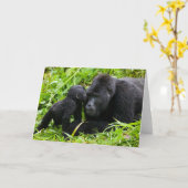 Baby Mountain Gorilla Kisses Silverback Gorilla Kaart (Gele Bloem)