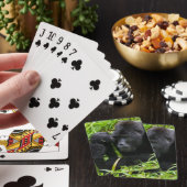 Baby Mountain Gorilla Kisses Silverback Gorilla Pokerkaarten (Insitu)