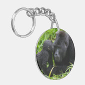 Baby Mountain Gorilla Kisses Silverback Gorilla Sleutelhanger (Voorkant Links)