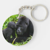 Baby Mountain Gorilla Kisses Silverback Gorilla Sleutelhanger (Achterkant)