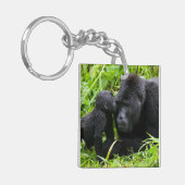 Baby Mountain Gorilla Kisses Silverback Gorilla Sleutelhanger (Voorkant Links)