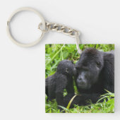 Baby Mountain Gorilla Kisses Silverback Gorilla Sleutelhanger (Voorkant)