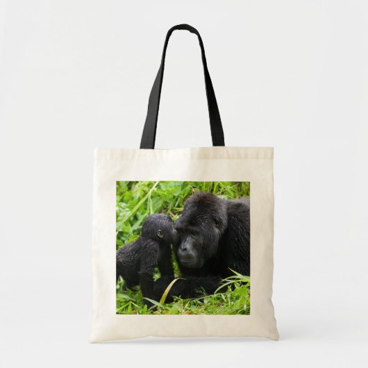 Baby Mountain Gorilla Kisses Silverback Gorilla Tote Bag (Voorkant)