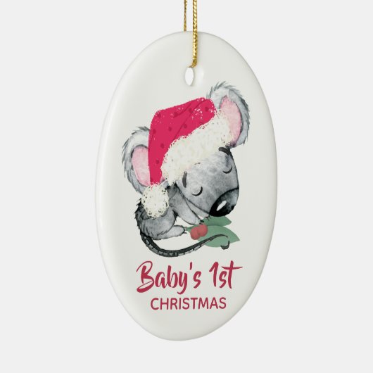 Baby Mouse Eerste Kerstmis Keramisch Ornament (Rechts)