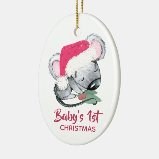 Baby Mouse Eerste Kerstmis Keramisch Ornament (Links)