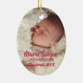 Baby Mouse Eerste Kerstmis Keramisch Ornament (Achterkant)