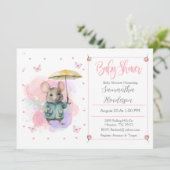 Baby Mouse Pastel Waterverf Baby shower Kaart (Staand voorkant)