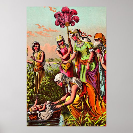 Baby Mozes op het poster van de rivier (Voorkant)