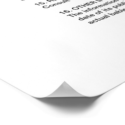 Baby MSDS grappig poster (Hoek)