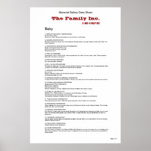 Baby MSDS grappig poster