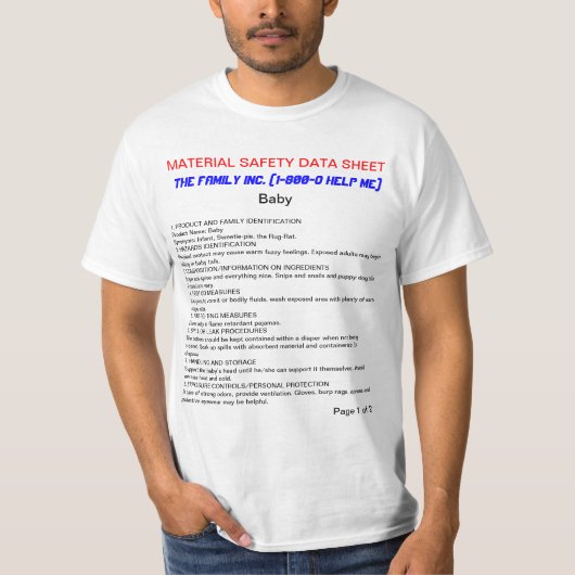 Baby MSDS grappige T-Shirt (Voorkant)