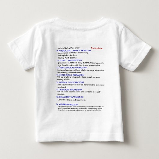 Baby MSDS T-Shirt (Achterkant)