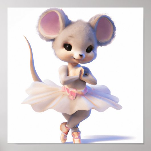 Baby muis ballerina poster afdruk (Voorkant)