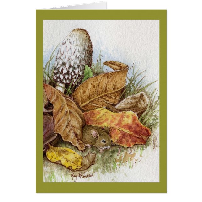 Baby muis in de bladeren (Voorkant)