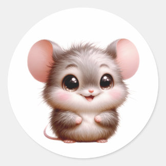 Baby muis ronde sticker