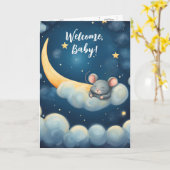 Baby Muis Slapen in een Cloud Kaart (Gele Bloem)