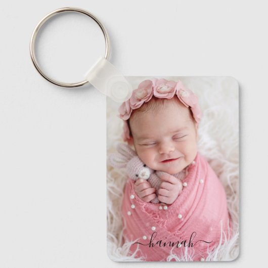 Baby Multi Photo with Name Sleutelhanger (Voorkant)