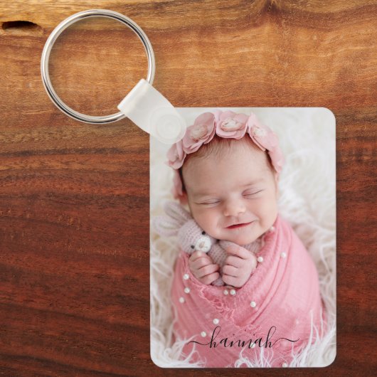 Baby Multi Photo with Name Sleutelhanger (Voorkant)
