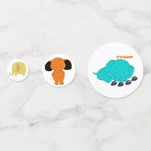 Baby Multicolor Olifant Tafel Confetti (Voorkanten)