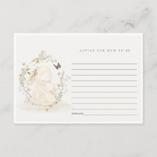 Baby mum bunny Floral Advice voor mum Baby shower Informatiekaartje