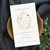 Baby Mum Bunny Floral Diaper Raffle Baby shower Informatiekaartje