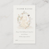 Baby Mum Bunny Floral Diaper Raffle Baby shower Informatiekaartje (Voorkant)