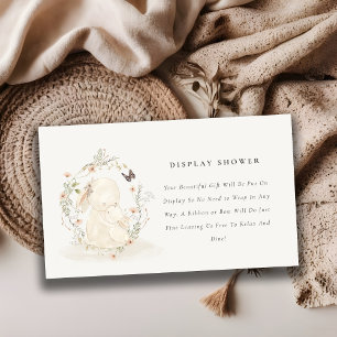Baby Mum Bunny Floral Display Shower Baby shower Informatiekaartje