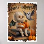 Baby Mummy Ghost  Halloween Krantenstijl Poster (Voorkant)