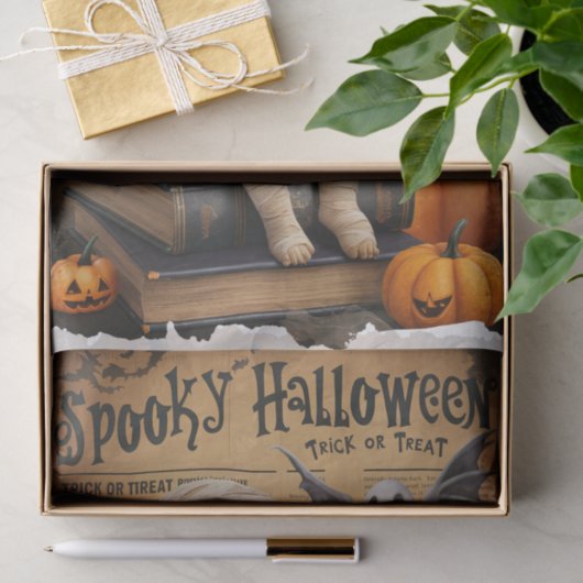 Baby Mummy Ghost Halloween Krantenstijl Tissuepapier (Geschenk)