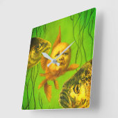 Baby Mutant Goldfish Clock Vierkante Klok (Hoek)