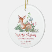 Baby My First Christmas Woodland Deer Photo  Keramisch Ornament (Links)