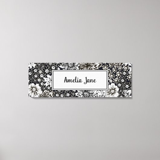 Baby Naam Aangepaste Floral Nursery Canvas Afdrukk Afdruk (Voorkant)