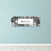 Baby Naam Aangepaste Floral Nursery Canvas Afdrukk Afdruk (Insitu (Houten vloer))