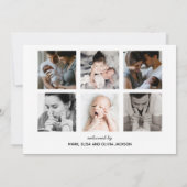 Baby Naam Bekleding Foto Collage Newborn Cute Birt Aankondiging (Achterkant)