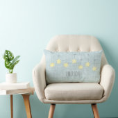 Baby Naam Birthdate Pastel Green Nursery Stars Kussen (Stoel)