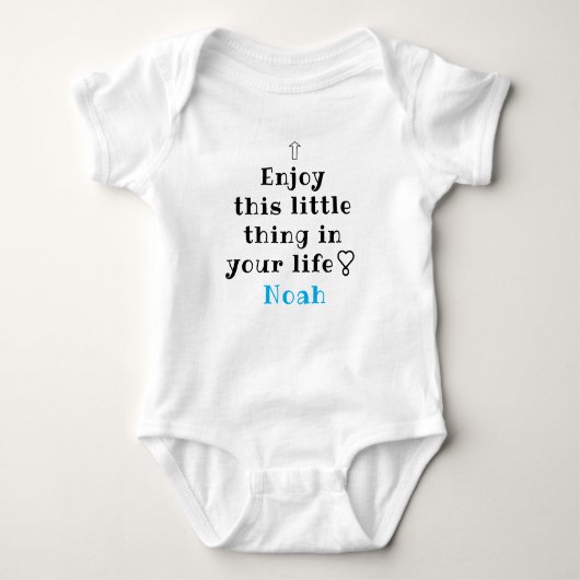 Baby naam Bodysuit met citaat, Schattige geschenk, (Voorkant)