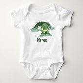 Baby Naam Cute Turtle Custom Baby Creeper Romper (Voorkant)