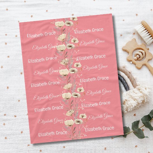 Baby Naam Deken Baby Cadeau Roze Baby Dekbed