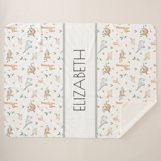 Baby naam deken gepersonaliseerd (Voorkant (horizontaal))