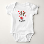 Baby naam Dog Heart Romper (Voorkant)