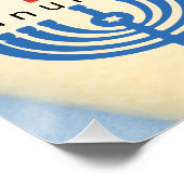 Baby Naam Eerste Chanoeka Menorah Festival Lichten Perfect Poster (Hoek)