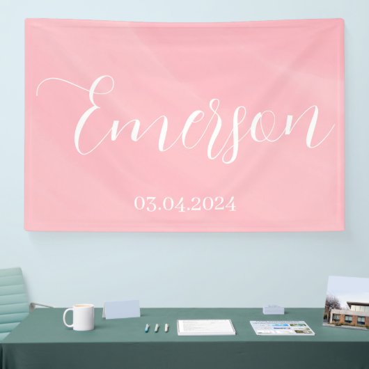 Baby Naam en datum Spandoek (Beurs)