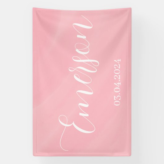 Baby Naam en datum Spandoek (Verticaal)