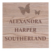 Baby Naam en geboorte Stats Keepomwille Faux Woode Kubus (Voorkant)