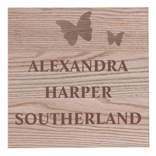 Baby Naam en geboorte Stats Keepomwille Faux Woode Kubus (Voorkant)